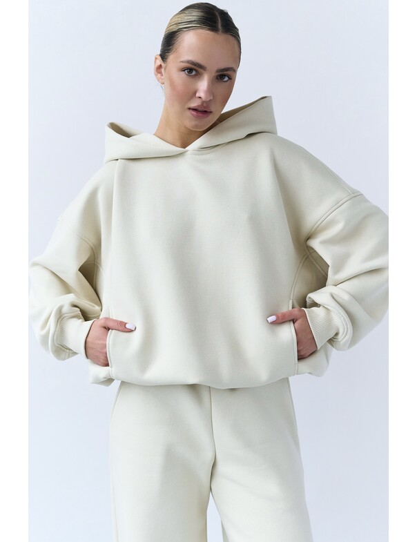 Оверсайз худи со стяжками на микрофлисе