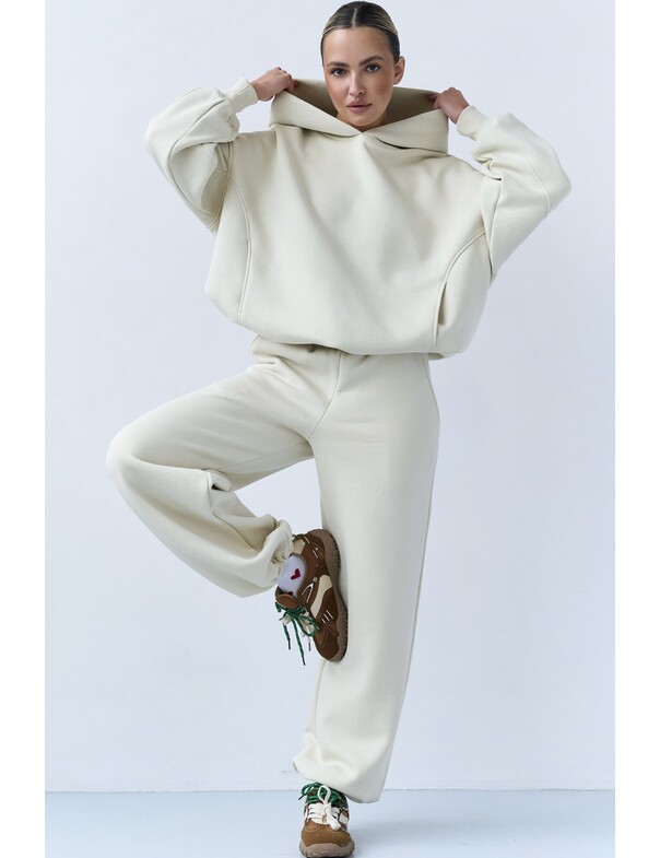 Оверсайз худи со стяжками на микрофлисе