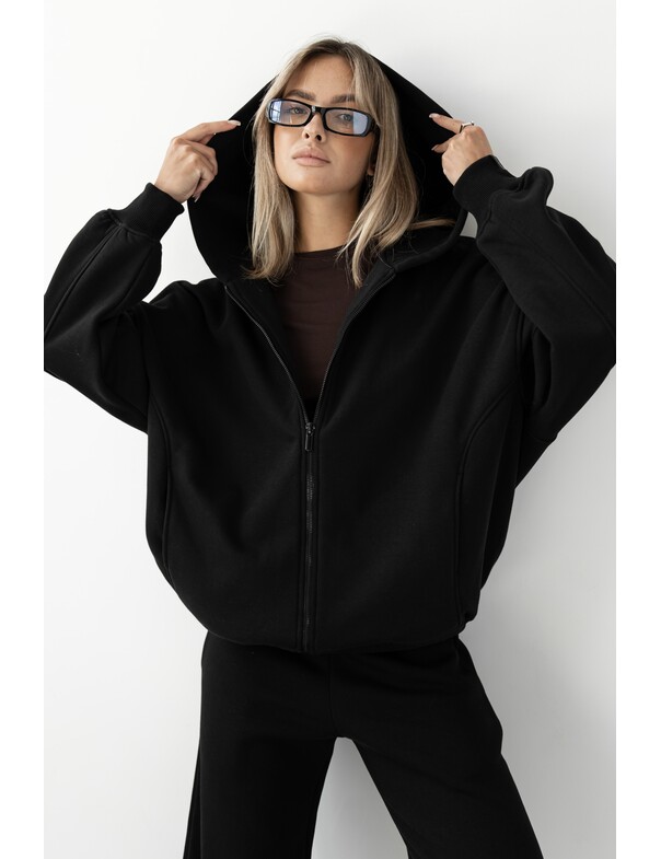 Унисекс худи оверсайз на молнии с начесом