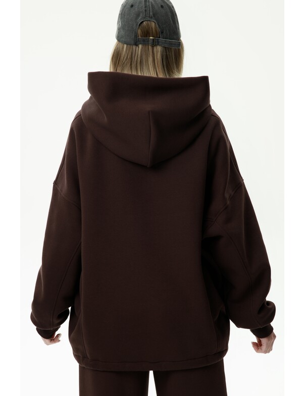 Оверсайз худи со стяжками на микрофлисе