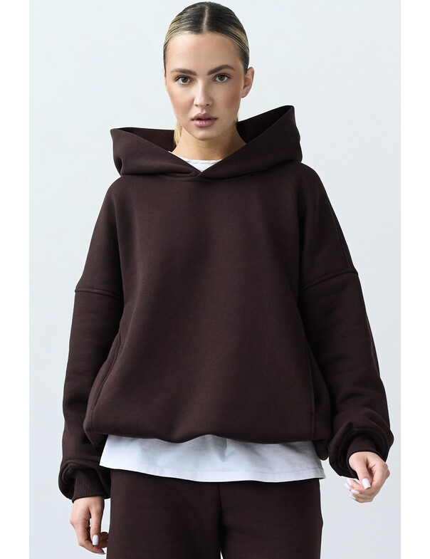 Оверсайз худи со стяжками на микрофлисе