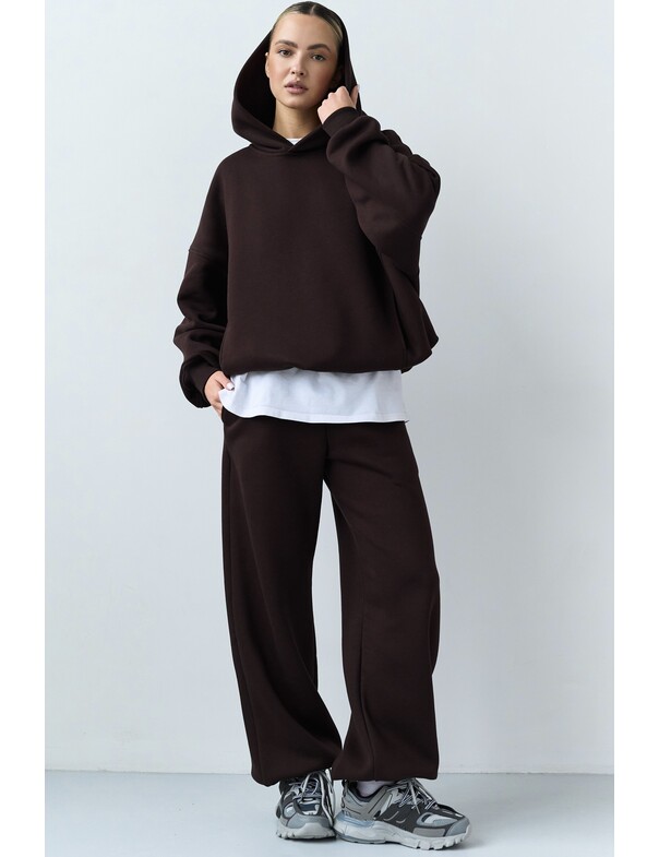 Оверсайз худи со стяжками на микрофлисе