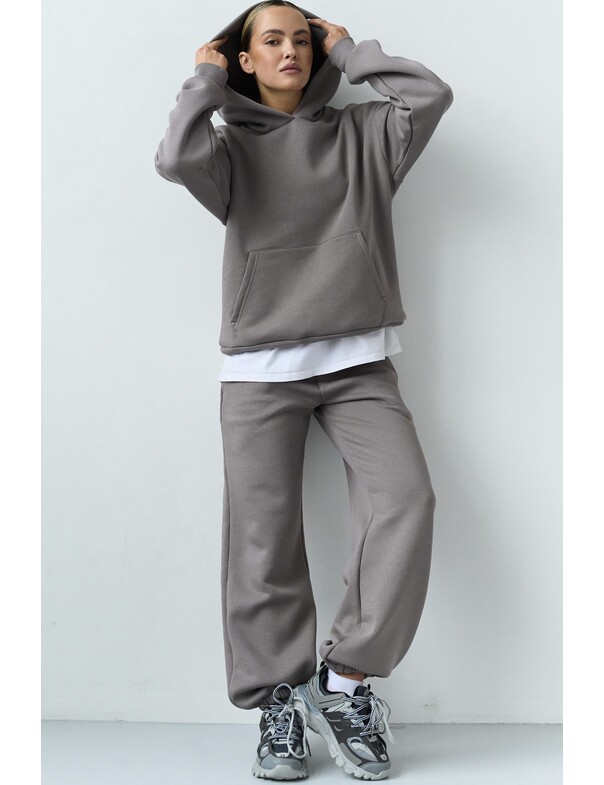 Базовое худи свободного кроя на микрофлисе