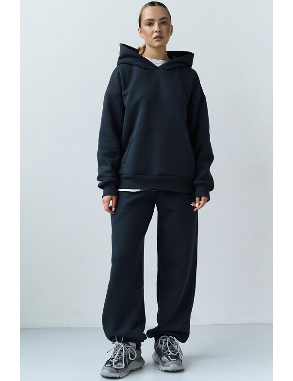 Базовое худи свободного кроя на микрофлисе