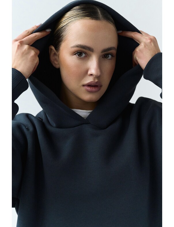 Базовое худи свободного кроя на микрофлисе