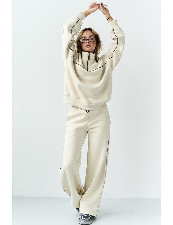 Штани з кантами на флісі