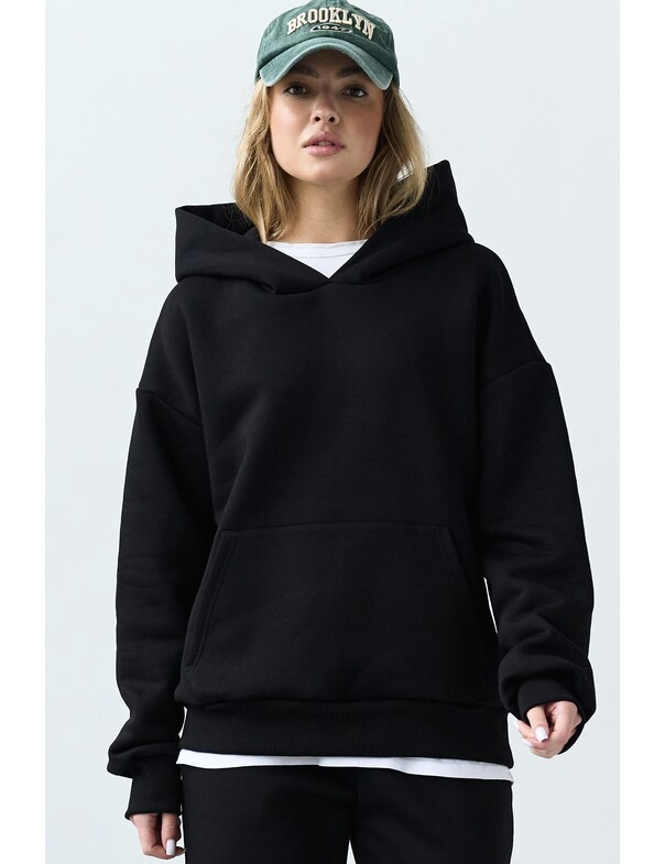 Базовое худи свободного кроя на микрофлисе