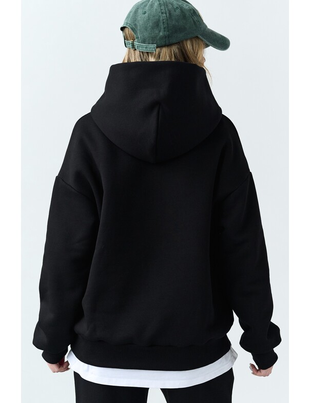 Базовое худи свободного кроя на микрофлисе