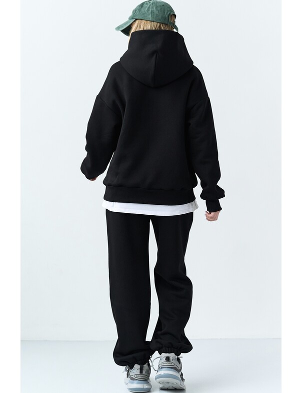 Базовое худи свободного кроя на микрофлисе