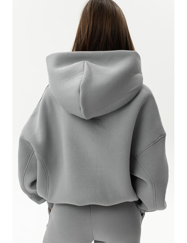 Унисекс оверсайз худи с рельефами на стяжках на флисе