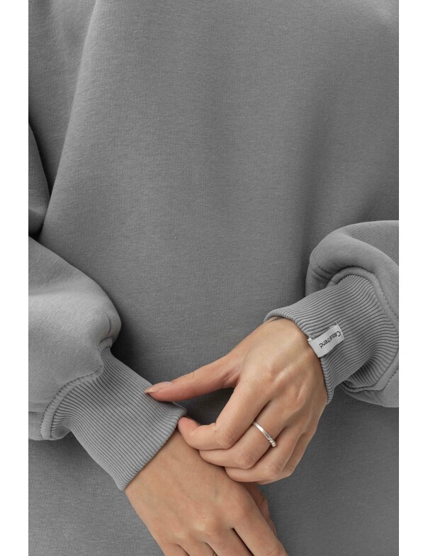 Унисекс оверсайз худи с рельефами на стяжках на флисе