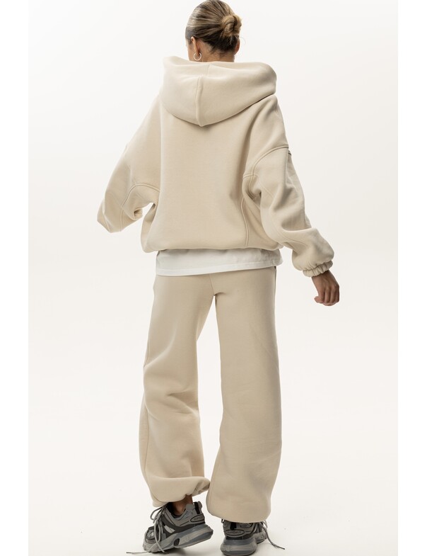 Унисекс оверсайз худи с рельефами на стяжках на флисе обновленный