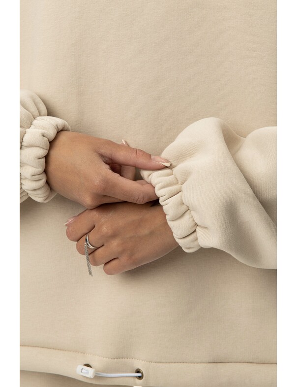 Унисекс оверсайз худи с рельефами на стяжках на флисе обновленный