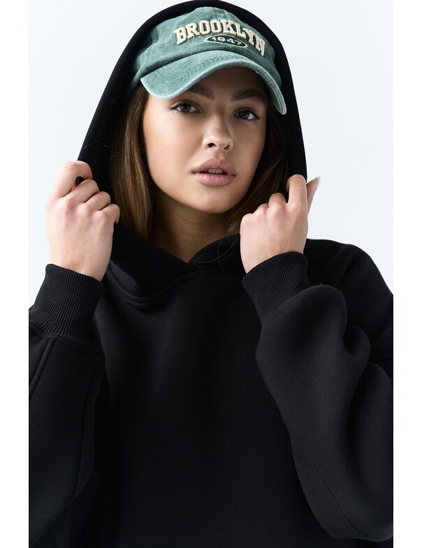 Унісекс оверсайз худі з рельєфами на стяжках на флісі