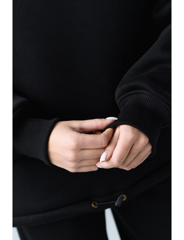 Унисекс оверсайз худи с рельефами на стяжках на флисе