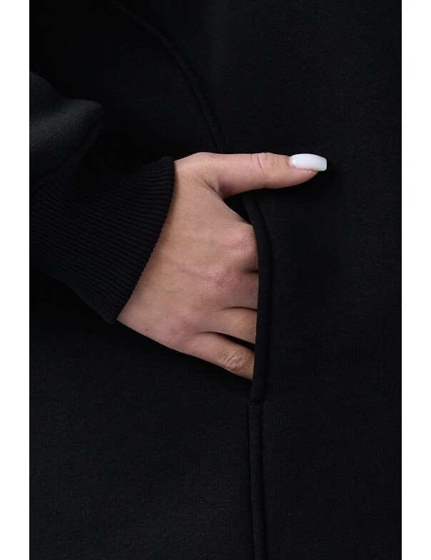 Унисекс оверсайз худи с рельефами на стяжках на флисе