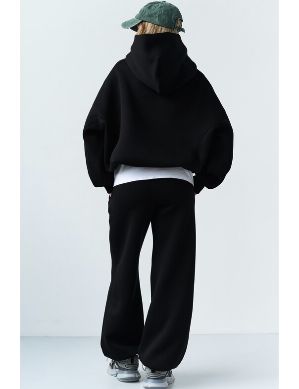 Унісекс оверсайз худі з рельєфами на стяжках на флісі