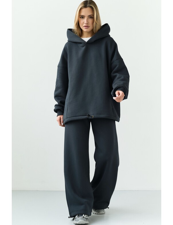 Оверсайз худі зі стяжками на мікрофлісі