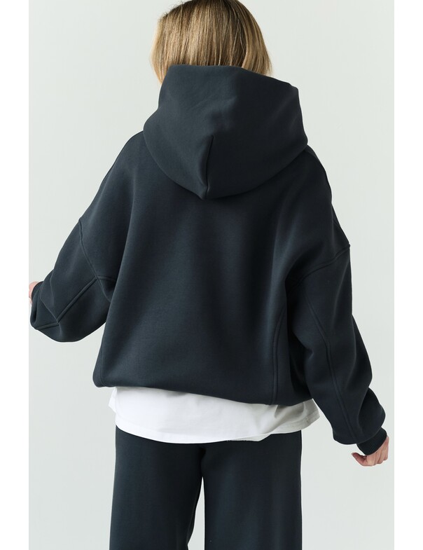 Оверсайз худи со стяжками на микрофлисе