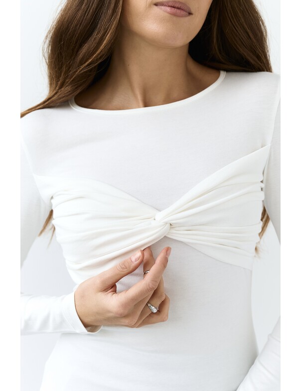 Лонгслів з драпіруванням по ліфу