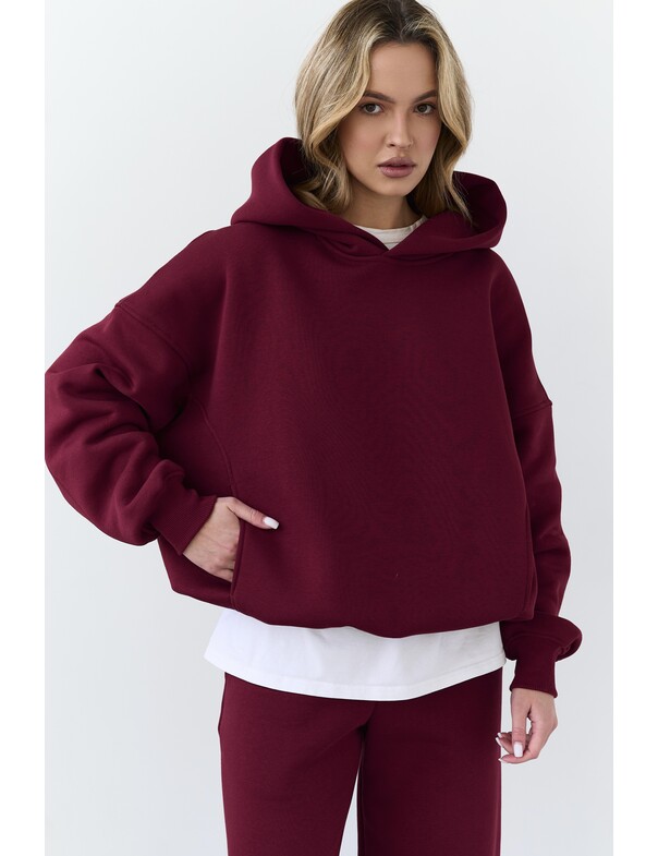 Оверсайз худи со стяжками на микрофлисе