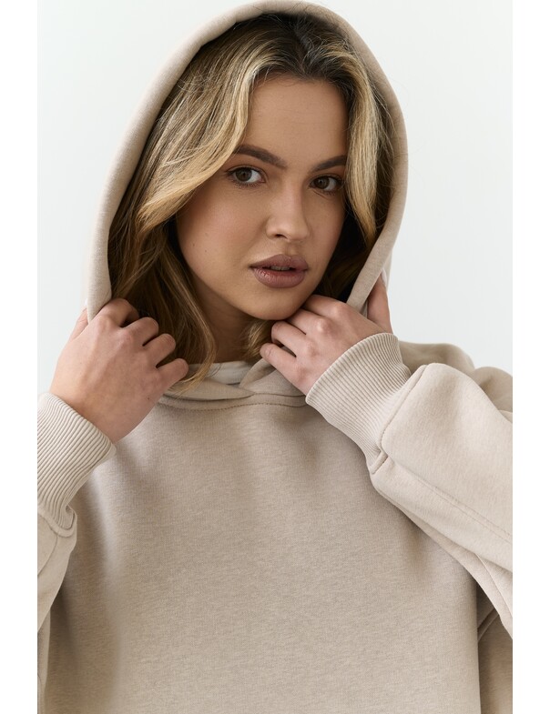 Унісекс оверсайз худі з рельєфами на стяжках на флісі