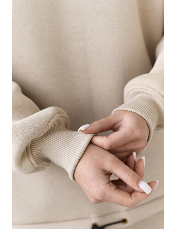 Унисекс оверсайз худи с рельефами на стяжках на флисе