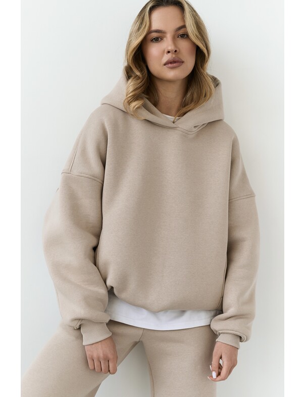 Унісекс оверсайз худі з рельєфами на стяжках на флісі