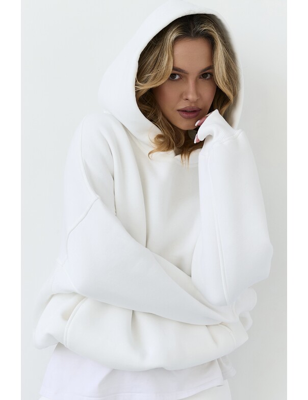 Унісекс оверсайз худі з рельєфами на стяжках на флісі