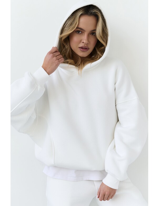 Унисекс оверсайз худи с рельефами на стяжках на флисе