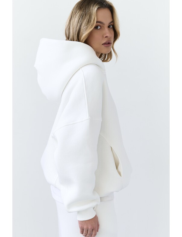 Унисекс оверсайз худи с рельефами на стяжках на флисе