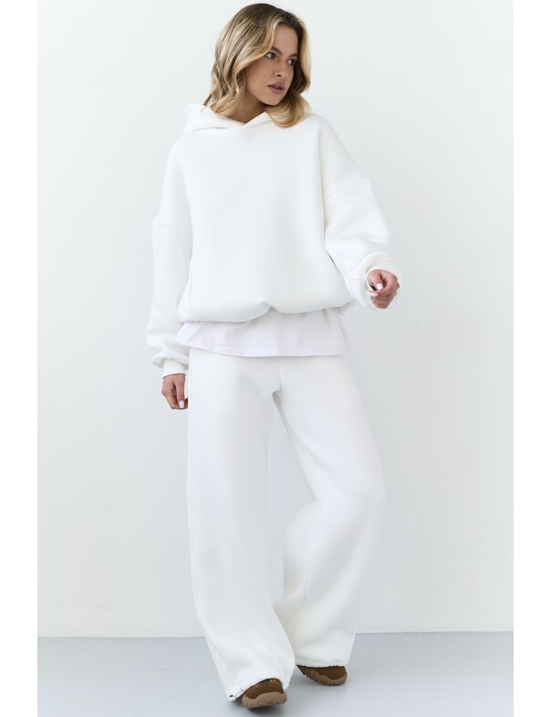 Унисекс оверсайз худи с рельефами на стяжках на флисе