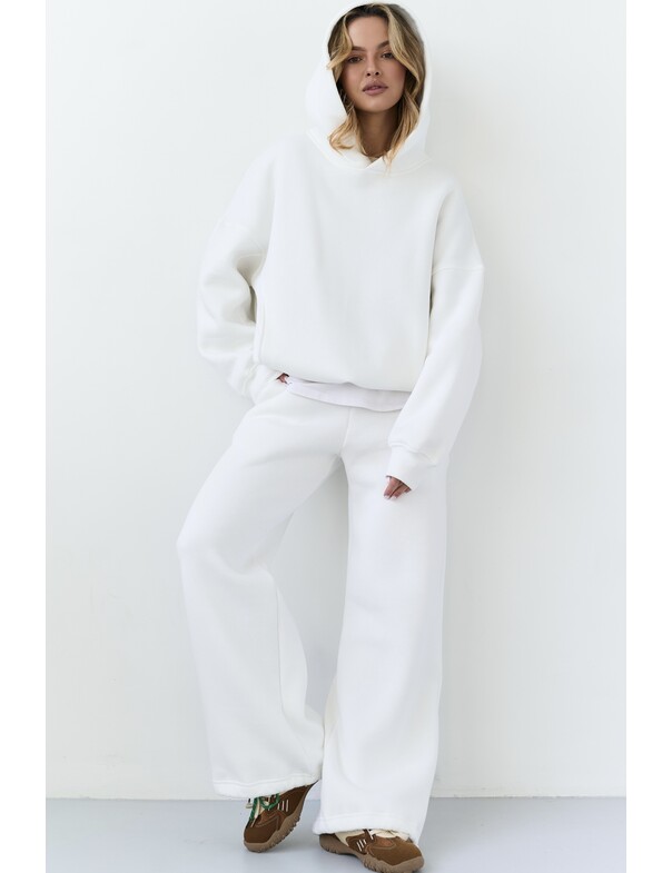 Унісекс оверсайз худі з рельєфами на стяжках на флісі