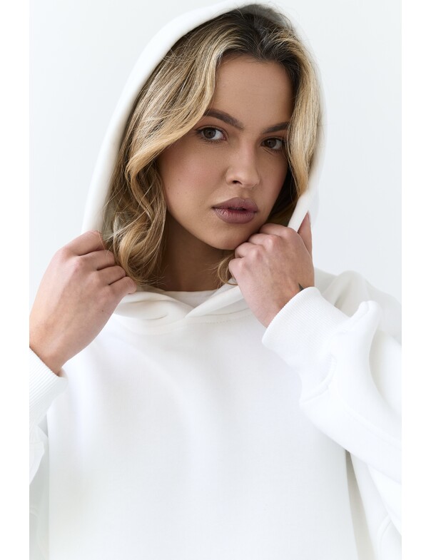 Унісекс оверсайз худі з рельєфами на стяжках на флісі