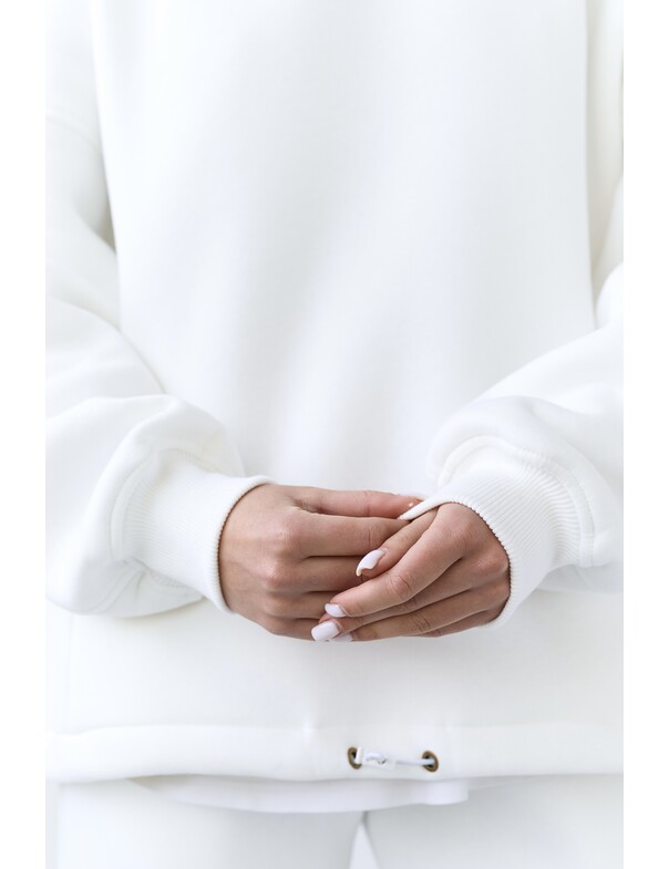 Унісекс оверсайз худі з рельєфами на стяжках на флісі