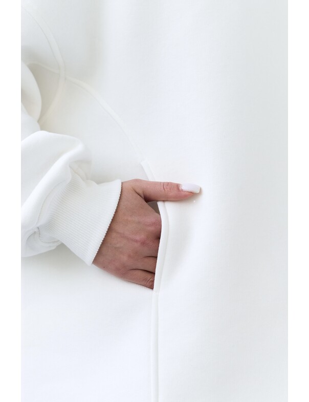 Унисекс оверсайз худи с рельефами на стяжках на флисе