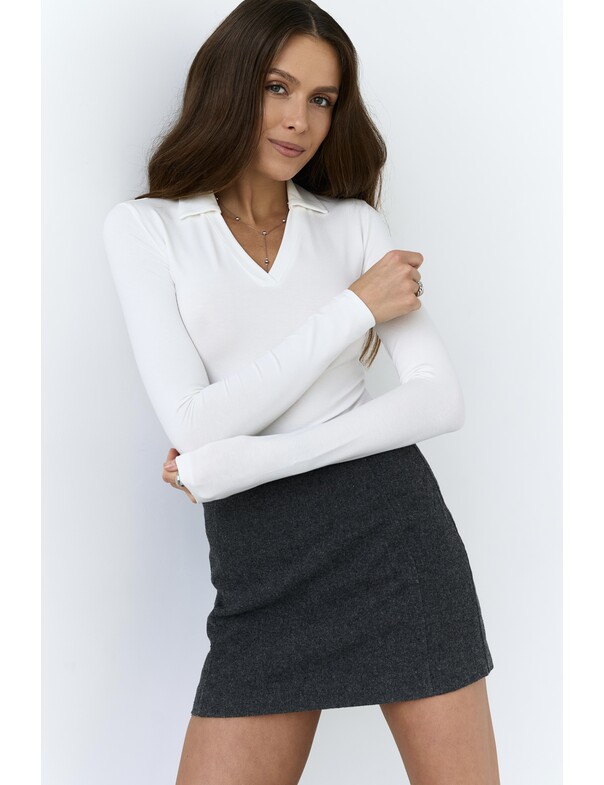 Лонгслів приталений з воротніком