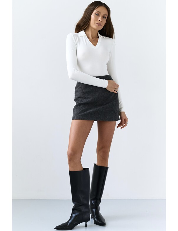 Лонгслів приталений з воротніком