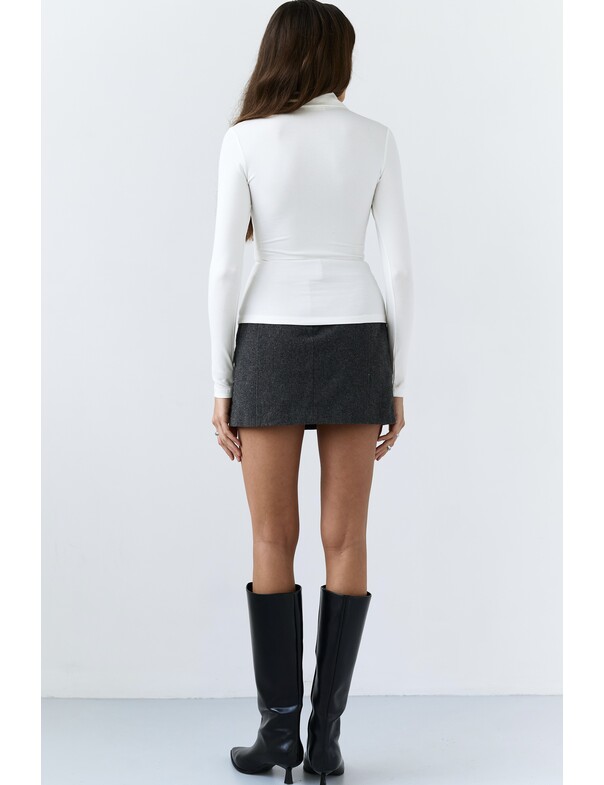 Лонгслів приталений з воротніком