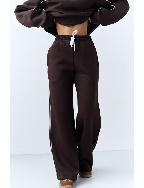 Штаны с кантами на флисе