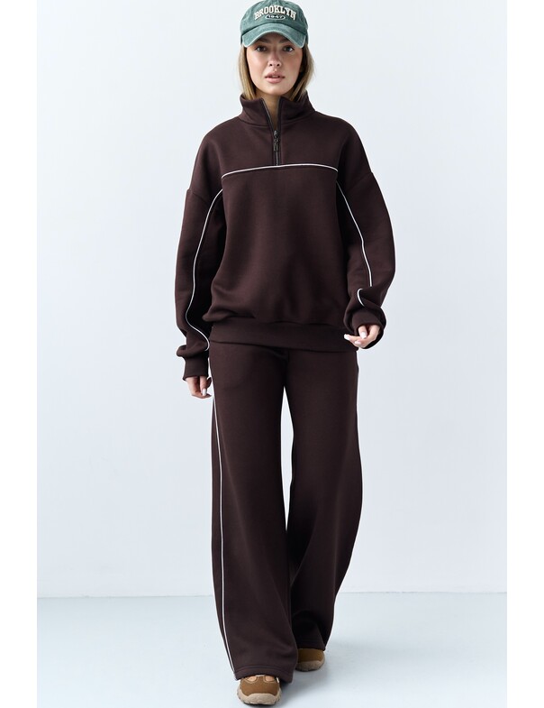 Штани з кантами на флісі