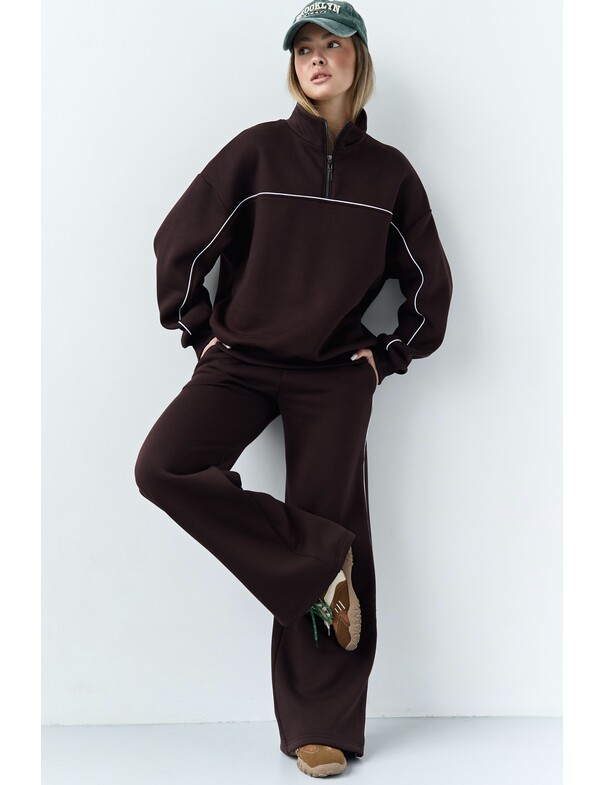 Штани з кантами на флісі