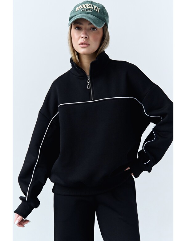 Свитшот с кантом на флисе