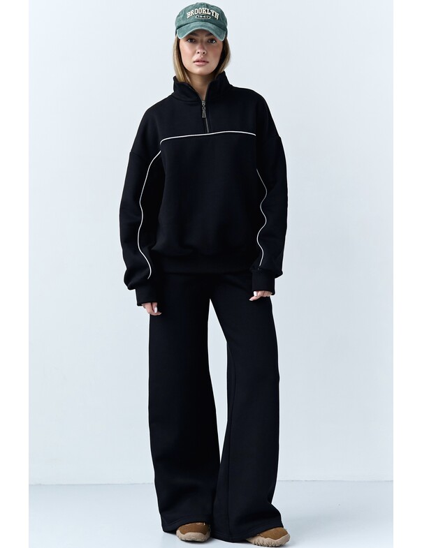 Штани з кантами на флісі