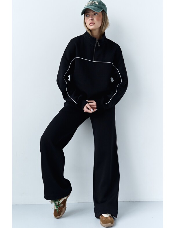 Штани з кантами на флісі