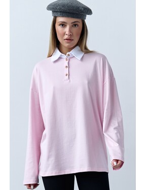 Лонгслив оверсайз с воротником