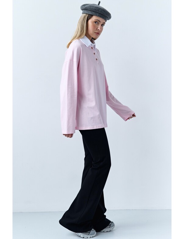 Лонгслів оверсайз з коміром