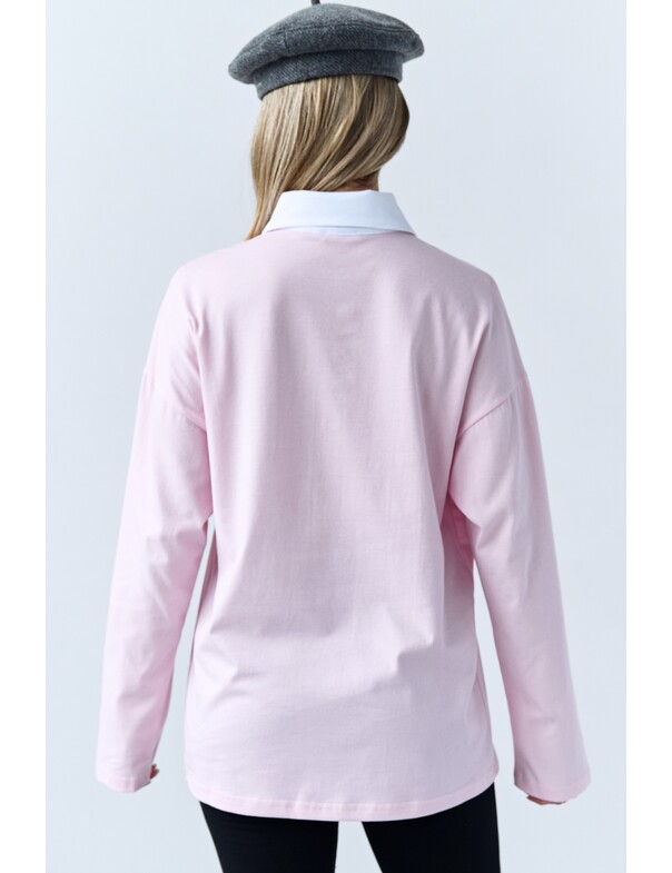 Лонгслив оверсайз с воротником