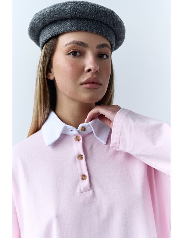 Лонгслив оверсайз с воротником