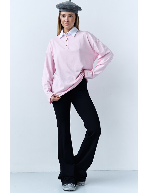 Лонгслів оверсайз з коміром